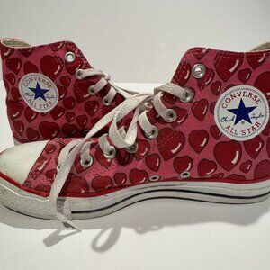Converse Chuck Taylor All Star High Tops, Hearts, Size 9 women/7 men